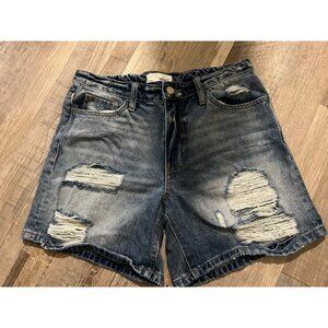 Vervet by Flying Monkey Women’s Medium Distressed Denim Shorts Raw Hem Ripped